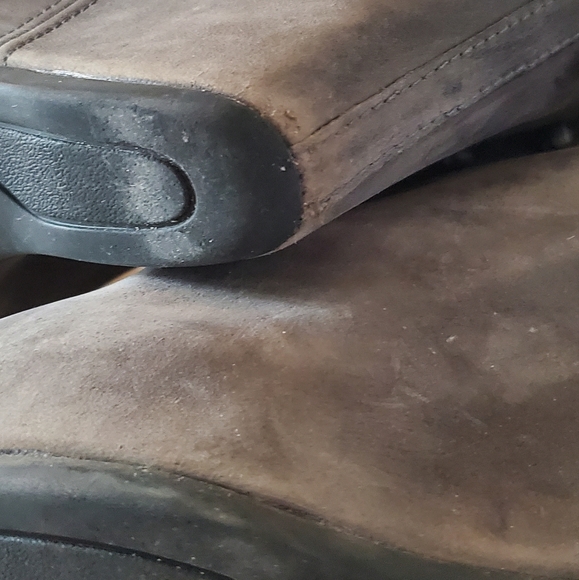 ASH LEATHER COVERED WEDGE ZIPPER BOOTIES WITH RABBIT FUR AND STUD DETAILING 40 - Picture 11 of 15